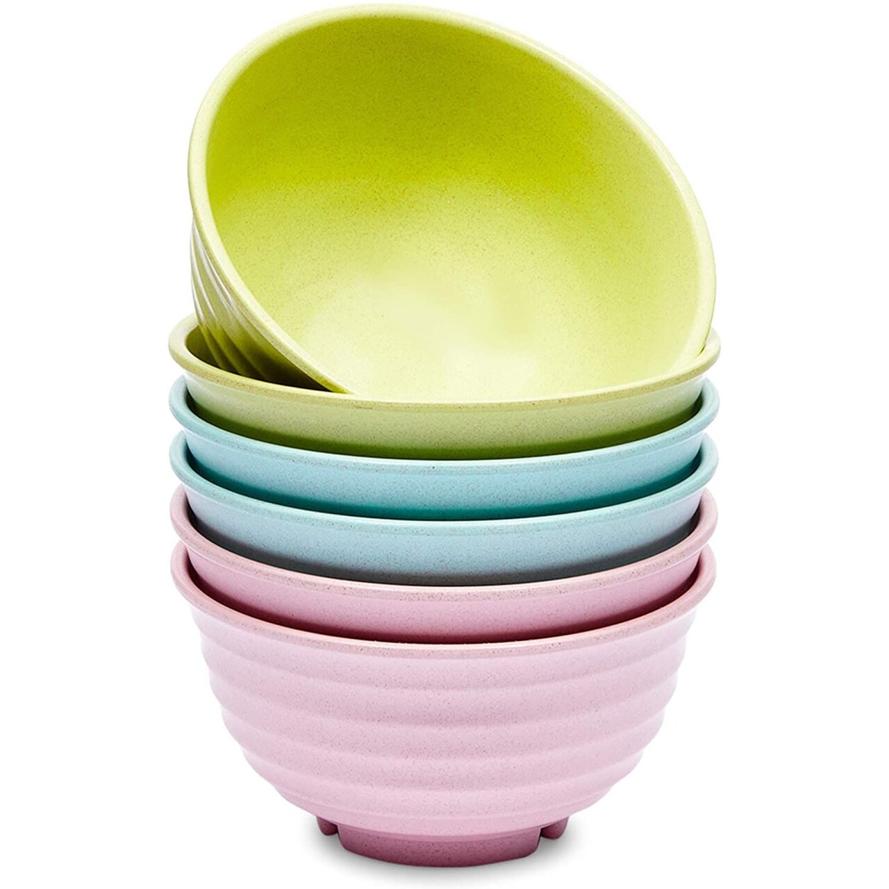 Wheat Straw Bowls, Unbreakable Dinnerware Set, 3 Colors (30 oz, 6 Pack)